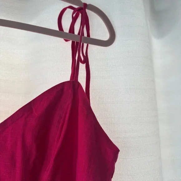 Express Hot Pink Smocked Tie-Strap Peplum Cami – Medium - Picture 3 of 8